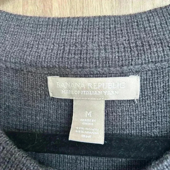 Banana Republic Merino Wool gray Button Front Jacket Knit Longl Cardigan medium - Picture 3 of 6